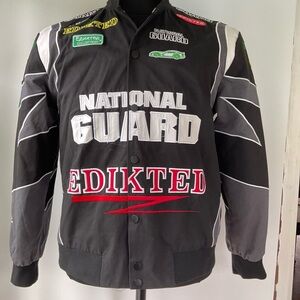 Edikted Rally Patch Racing Car Jacket Size Small